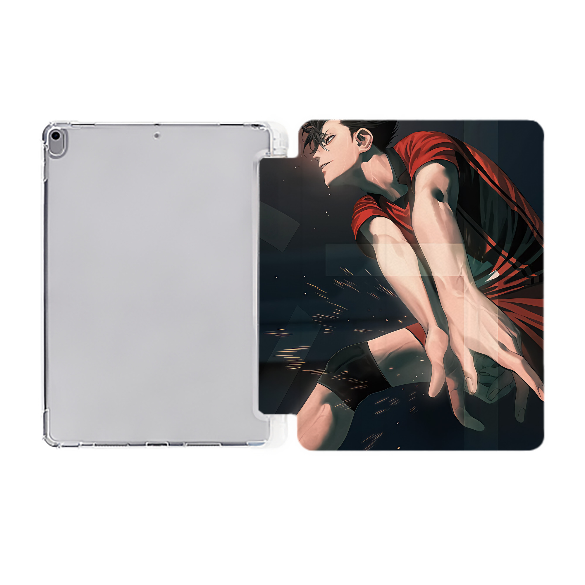 （画像用） ハイキュー!! Haikyu!! IPad ケース ペン収納付き 三つ折りスタンド PUレザー×シリコン 対応機種9.5/10.5/10.9インチ